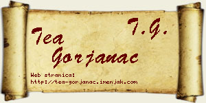 Tea Gorjanac vizit kartica